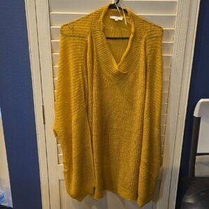 Easel Mustard V Neck Sweater.Extra Stretch
